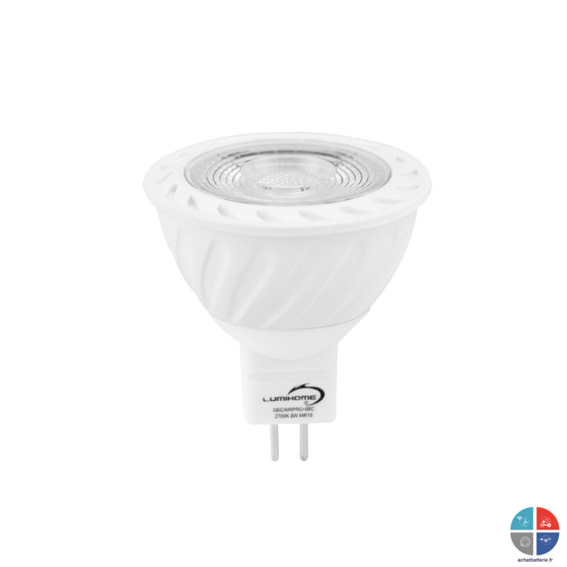 Ampoule LED COB 12v 7 w GU5.3 conso 420 lumens Blanc FROID 6000K