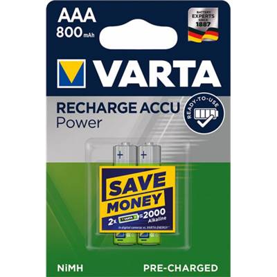 Piles Rechargeables / Accus - HR03 / AAA VARTA POWER 1.2V 800mah (x2) Nimh