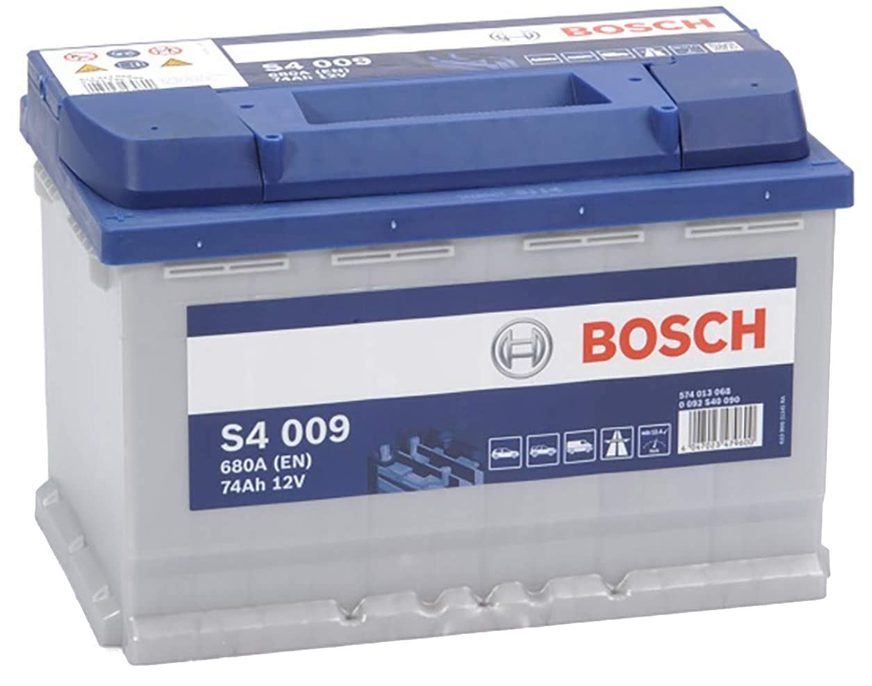 Batterie auto BOSCH S4009 12v 74ah / 680A + à Gauche L3 E12