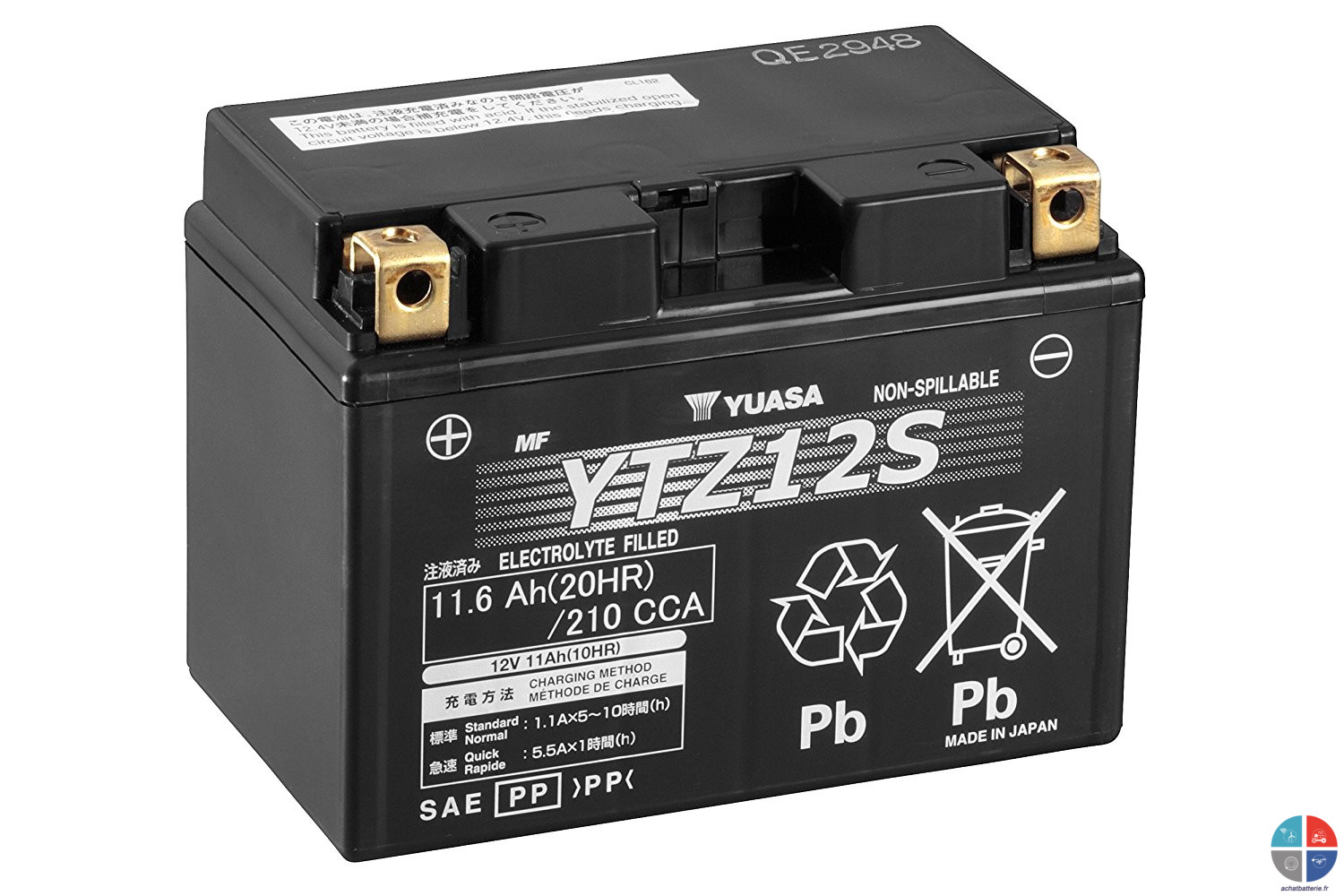 Batterie moto YTZ12S 12v 11ah 210A YUASA