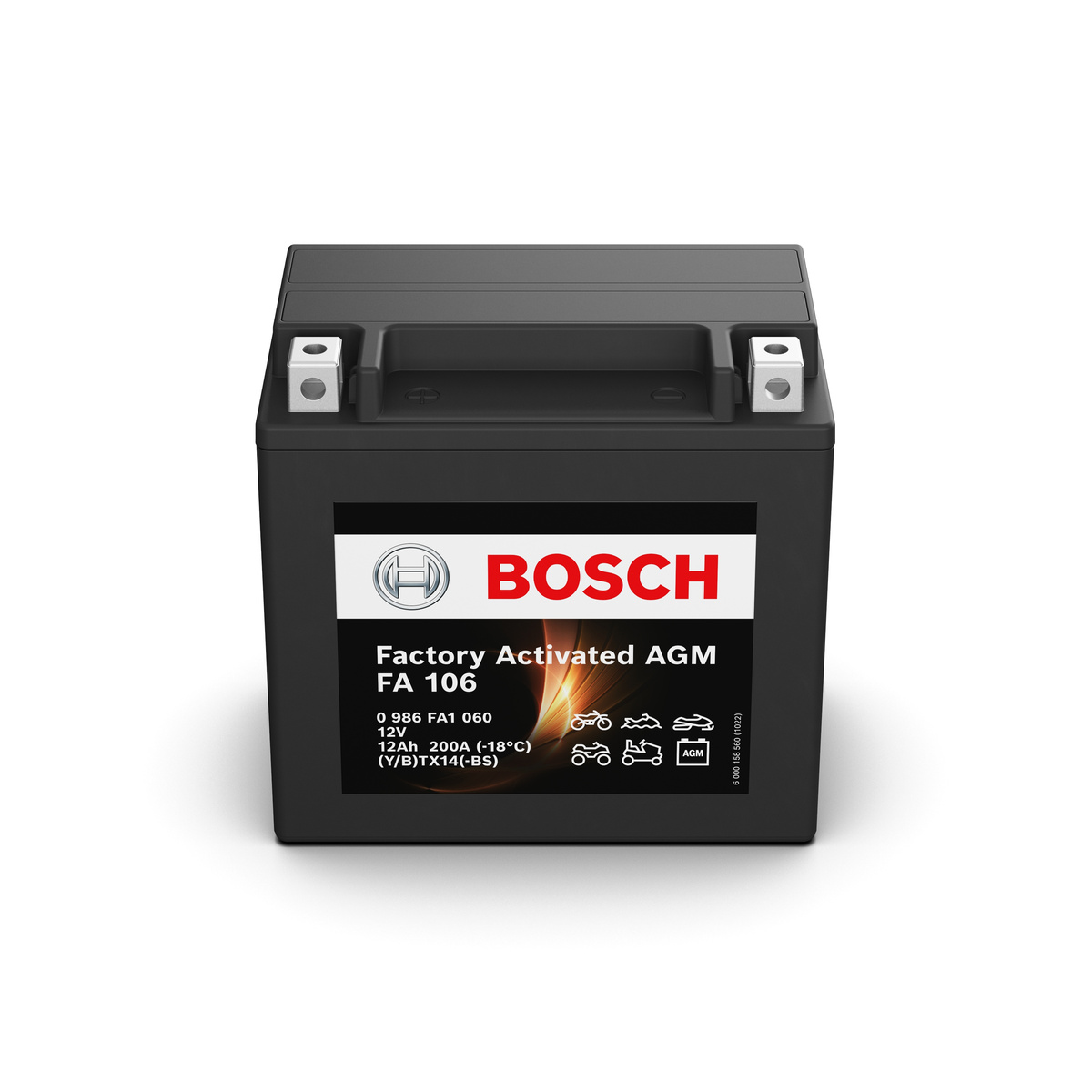 Batterie moto BOSCH FA106 AGM 12V 12ah 200A YTX14-BS / 4