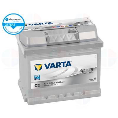 Batterie auto C6 12v 52ah 520A VARTA silver Dynamic lb1