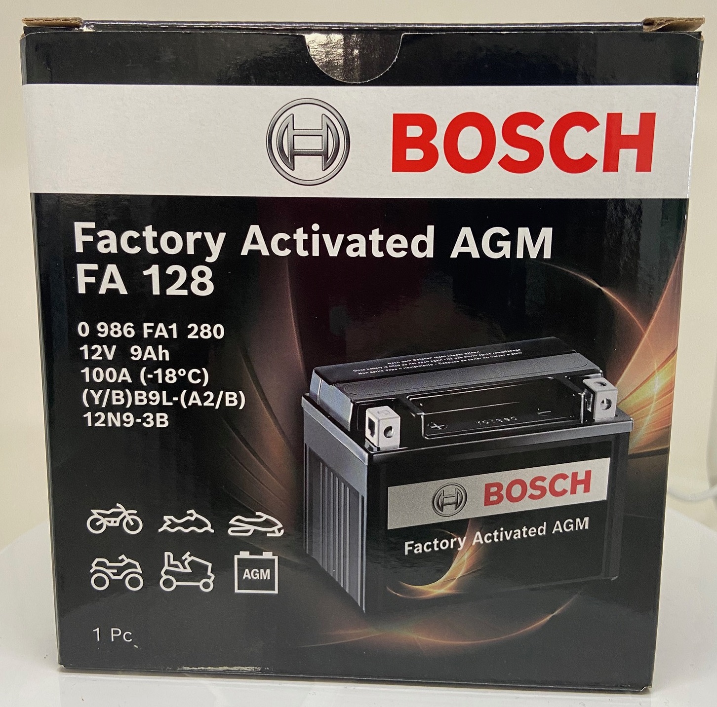 Batterie moto BOSCH FA128 12v 9ah 100A YB9L-B / 12N9-3B AGM