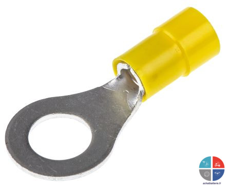 Cosse  sertir jaune trou de 8mm pour 6mm