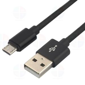 Câble data universel tressé micro USB Noir 1m