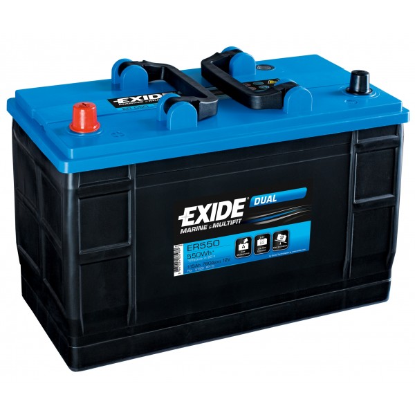 Batterie EXIDE Décharge lente 12v 135ah C100 115Ah C20 ER550 DUAL