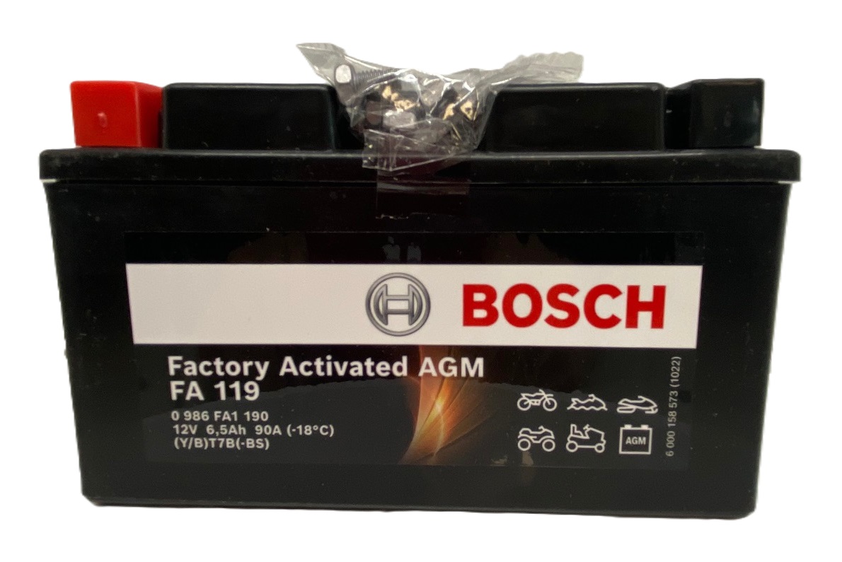 Batterie moto BOSCH FA119 AGM 12v 6.5ah 90A YT7B-BS / YT7B-4