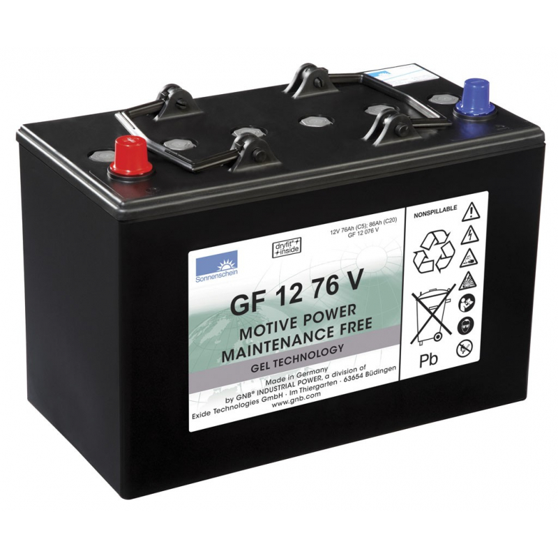 Batterie GF12076 V 12v 76Ah C5 / 86ah C20 Sonnenschein Exide GEL