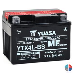 Batterie moto YTX4L-BS 12V 3ah 50A YUASA