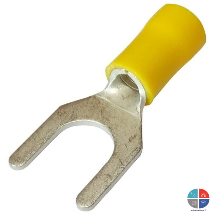 Cosse  fourche jaune 8mm pour 6mm