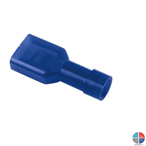 Cosse femelle isole plate bleue 6.3mm pour 2.5mm