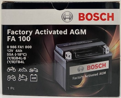 Batterie moto YB4L-B AGM 12V 4ah 55A BOSCH YTB4L
