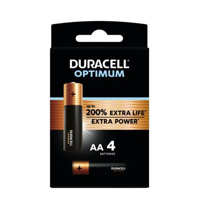 Piles LR06 X 4 Duracell OPTIMUM AA 1.5V Alcaline