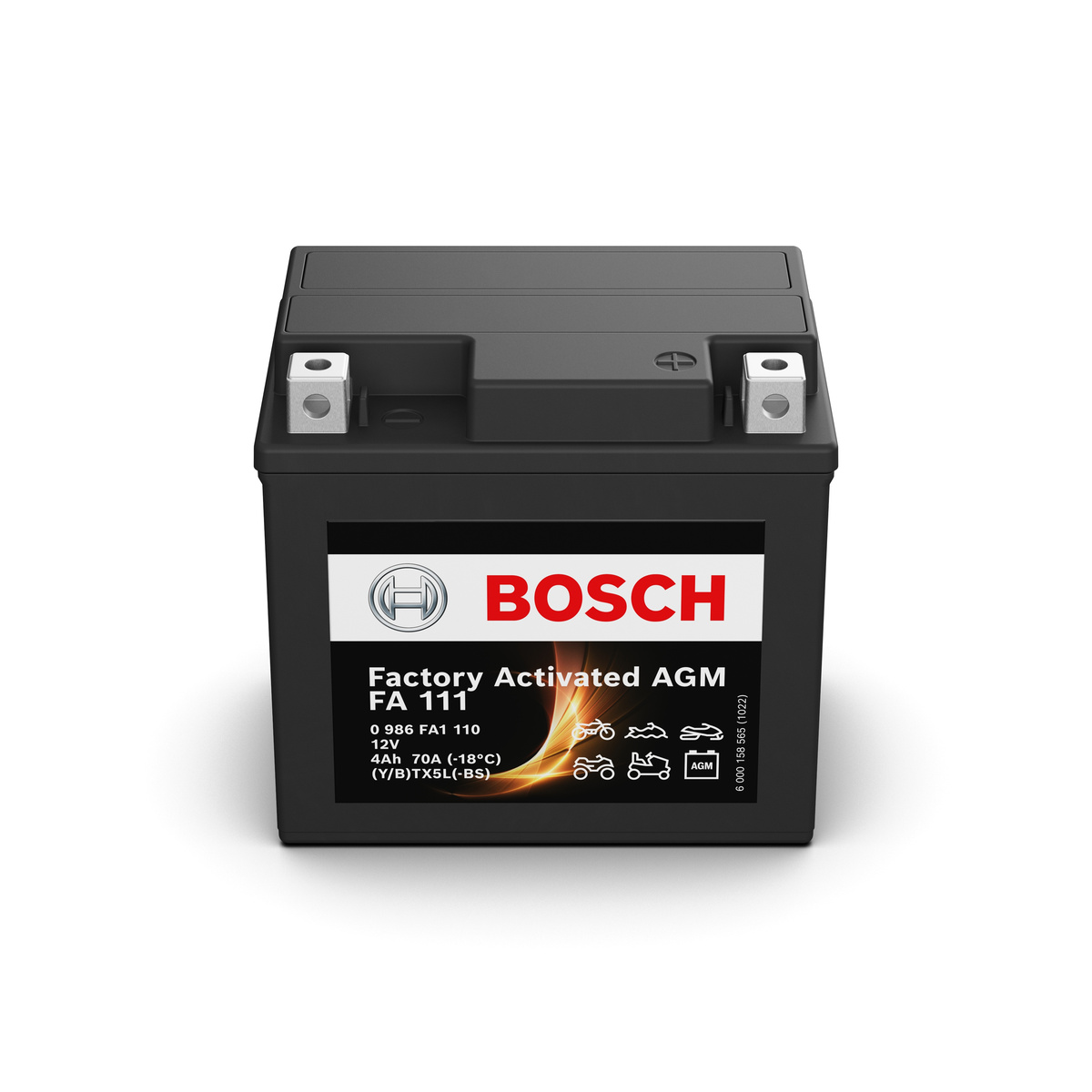 Batterie moto BOSCH FA111 AGM 12v 4ah 70A YTX5L-BS / YTX5L-4