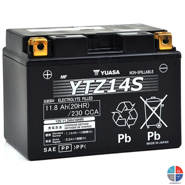 Batterie moto YTZ14S 12v 11.2ah 230A YUASA