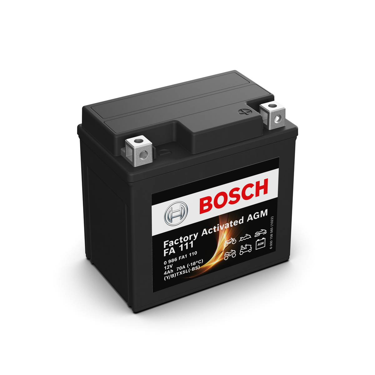 Batterie moto BOSCH FA111 AGM 12v 4ah 70A YTX5L-BS / YTX5L-4