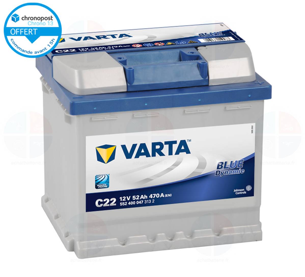 Batterie Voiture Varta E23 Blue Dynamic 12V 70Ah 630A