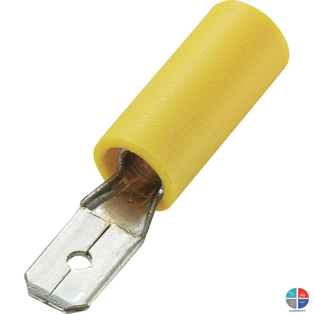 Cosse mâle jaune 6.3mm pour 6mm²