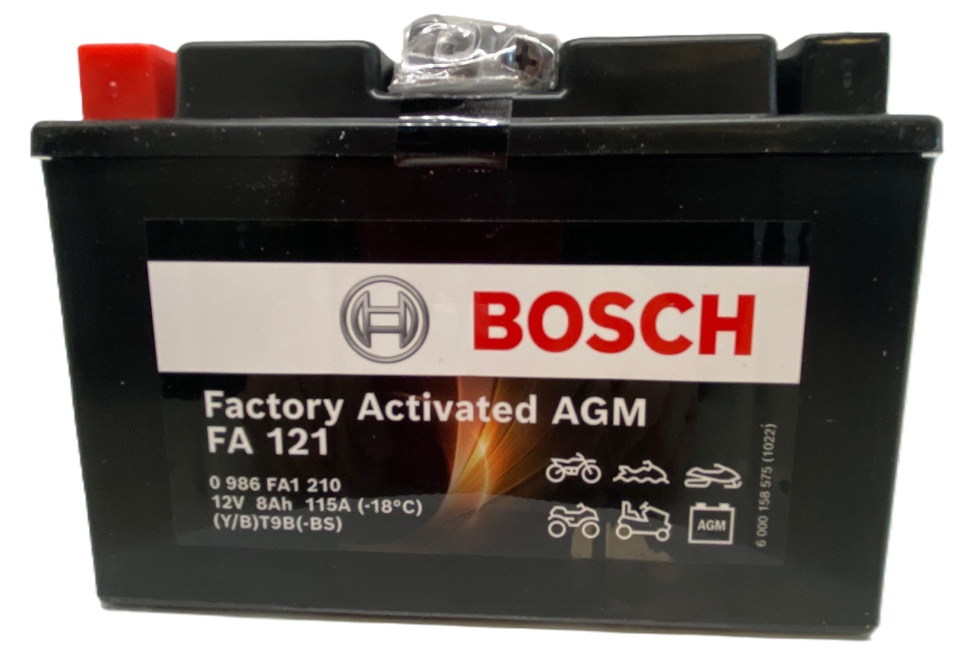 Batterie moto BOSCH FA121 AGM 12v 8ah 115A YT9B-BS / YT9, batterie pour  moto, quad, scooter, jet ski