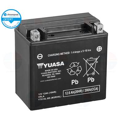 Batterie moto YTX14L-BS 12v 12ah 200A YUASA