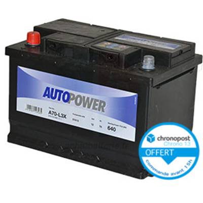 Batterie auto Autopower H6R/L3X 12V 70ah/640A - E12 +G