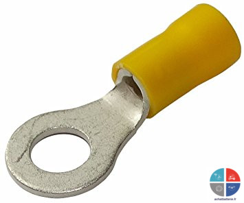 Cosse  sertir jaune Trou de 5mm pour 6mm