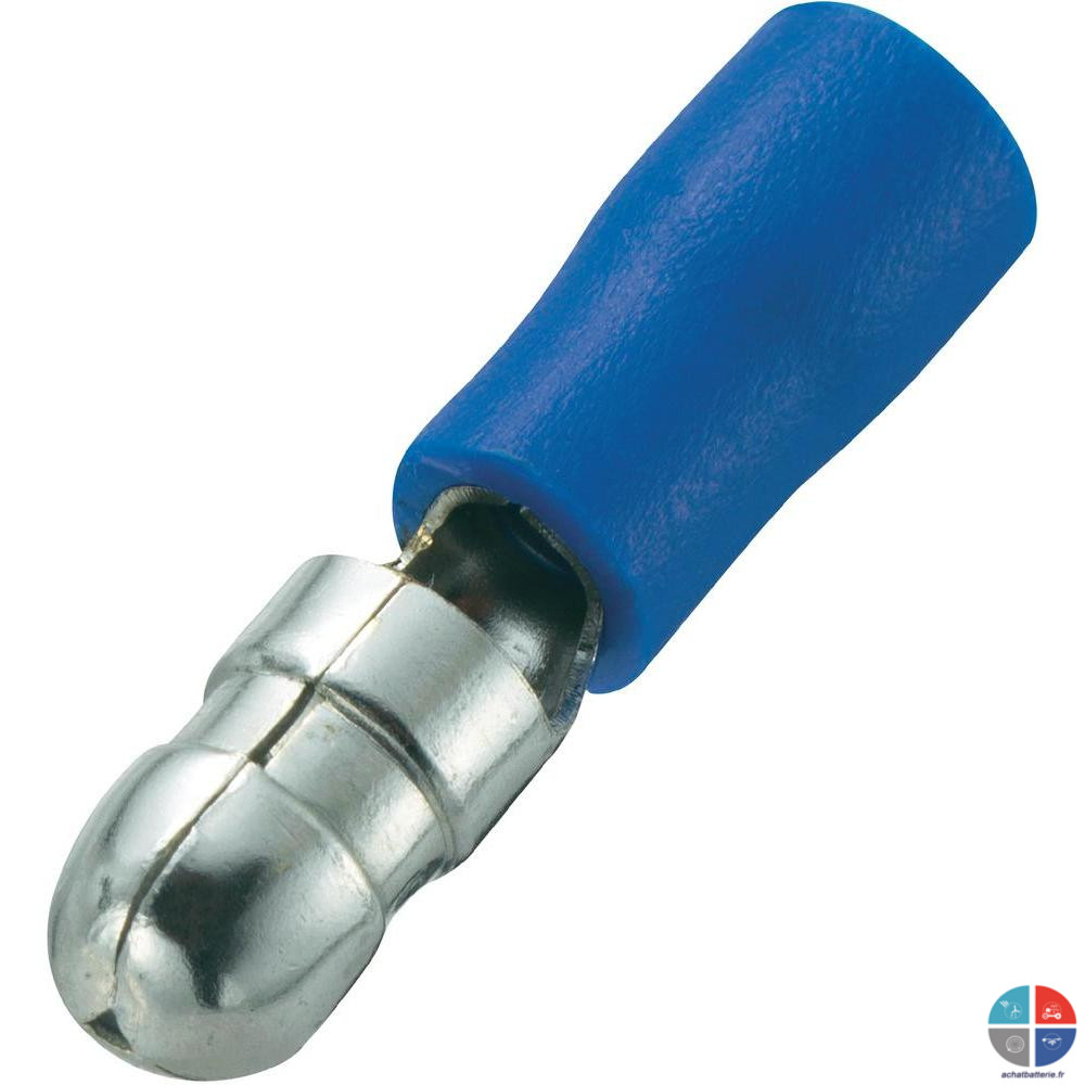 Cosse ronde mâle bleue 4mm pour 2.5mm²