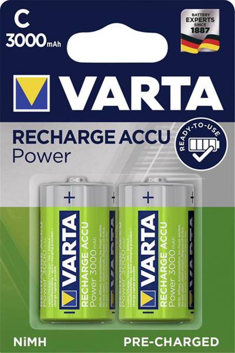 ACCUS VARTA NIMH 1.2V/3000mah C/LR14 X 2 PILES RECHARGEABLES