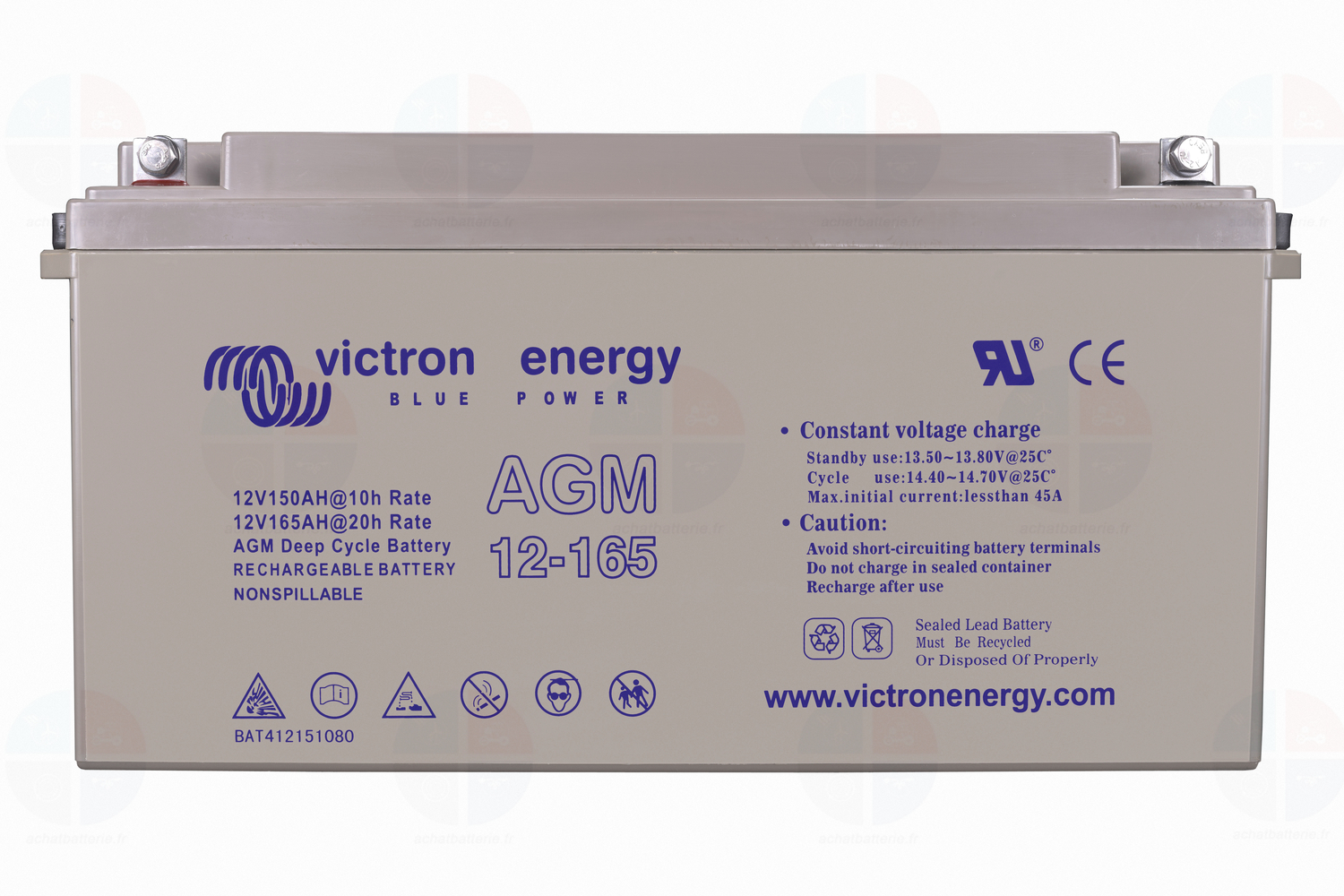 Batterie 12v 165ah C20 Victron AGM Décharge lente BAT412151084
