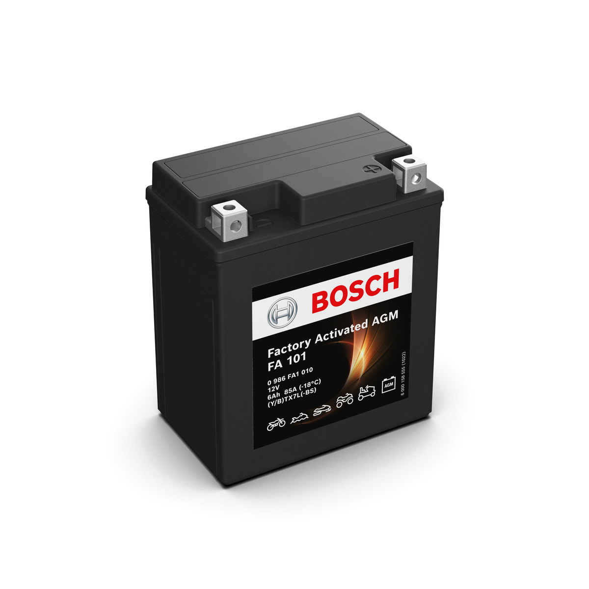 Batterie moto BOSCH FA101 AGM 12v 6ah 100A YTX7L-BS / YTX7L-4
