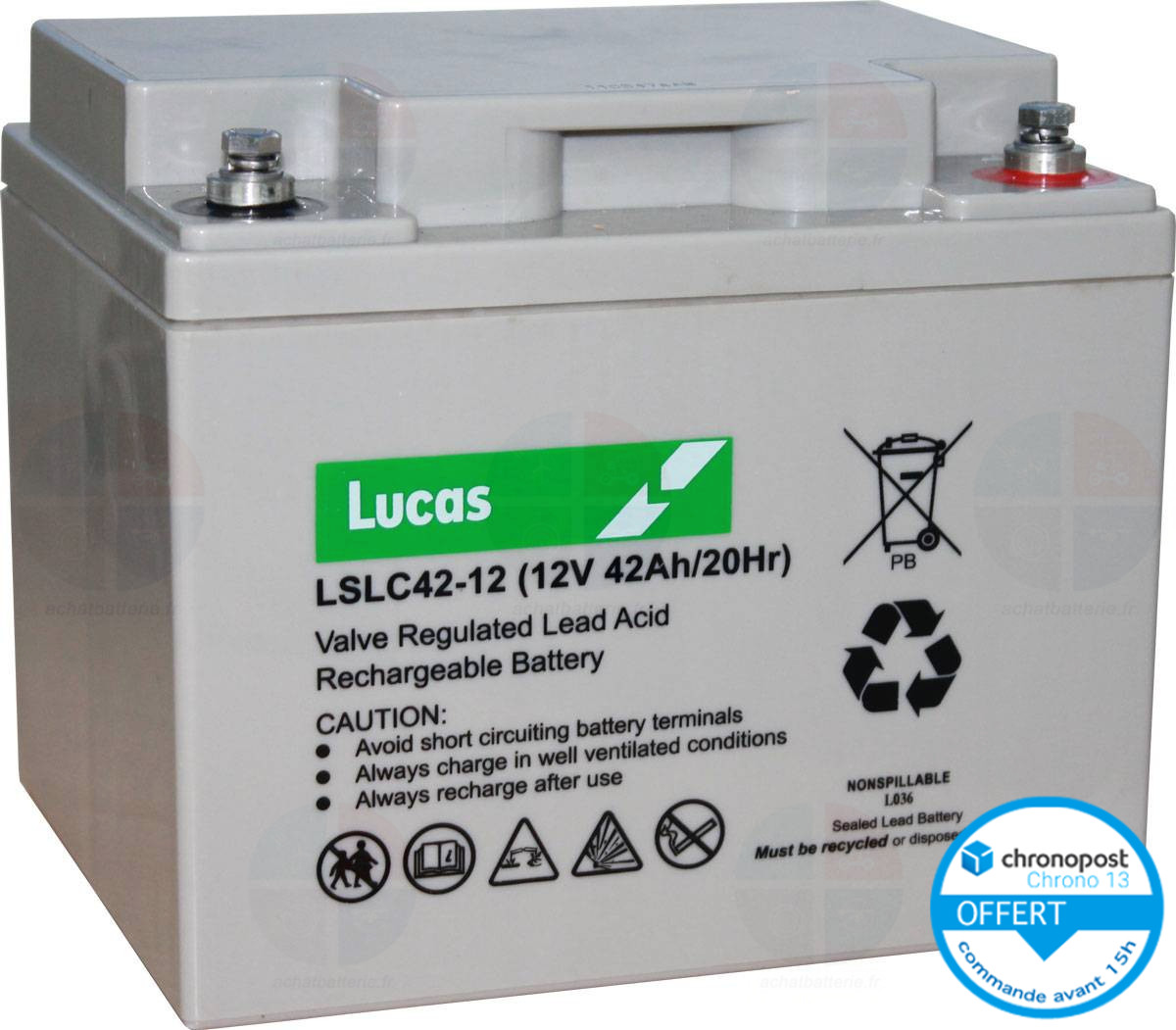 Batterie LUCAS AGM 12v 42ah C20 LSLC42-12