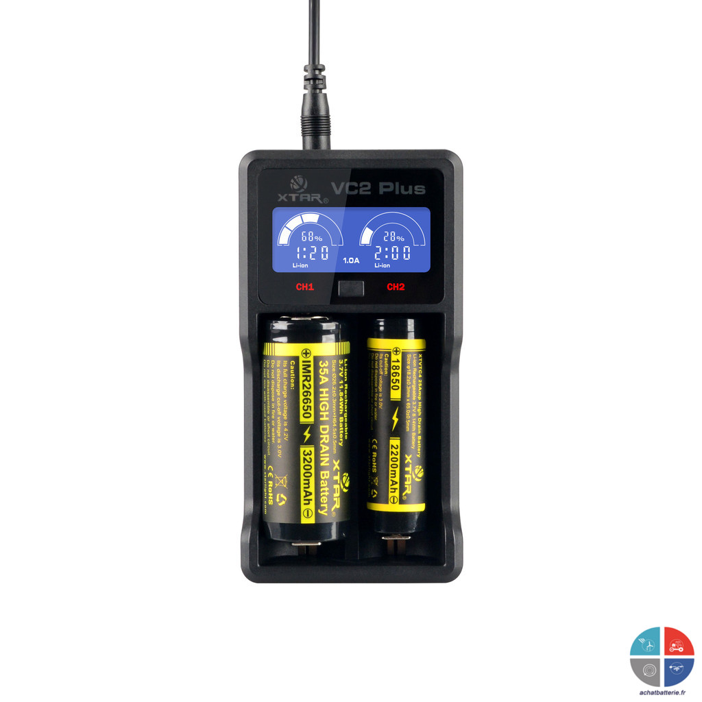 Chargeur AA AAA XTAR VC2 Lithium 2 accus