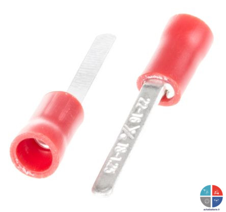 Cosse mâle plate rouge 2.8mm pour 1.5mm²