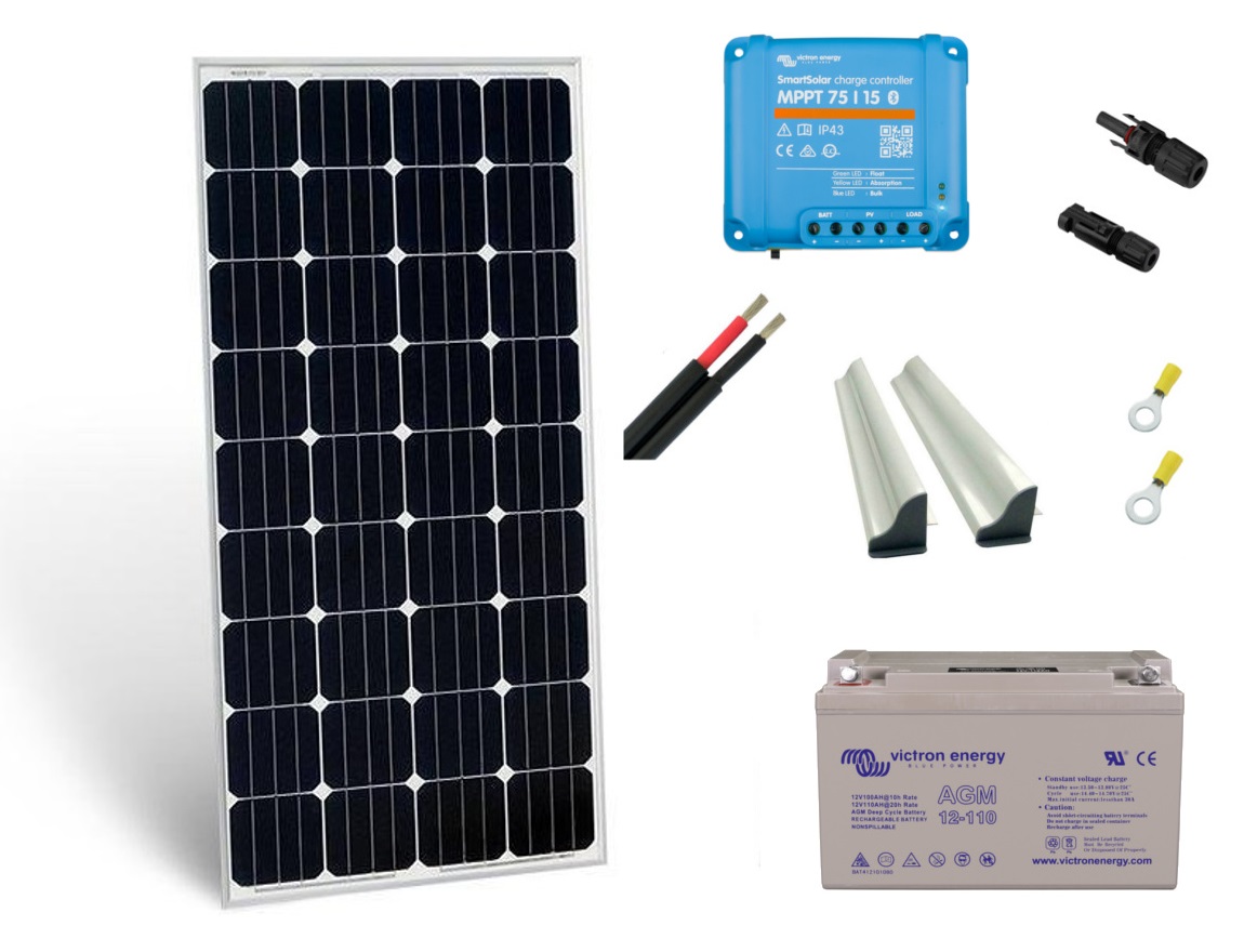 KIT SOLAIRE 180W Batterie AGM, Bateaux, Van, Camping-Car