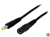 Câble DC diam 5.5 / 2.1 1mm² noir 1.80m Mâle / Femelle