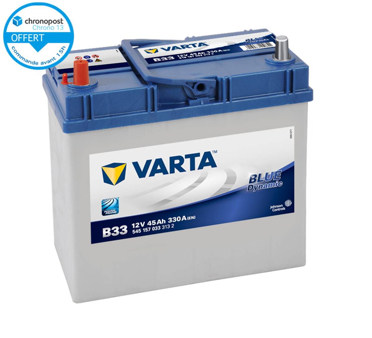 Batterie auto B33 12V 45ah/330A VARTA Blue dynamic, batterie de démarrage  auto japonaises