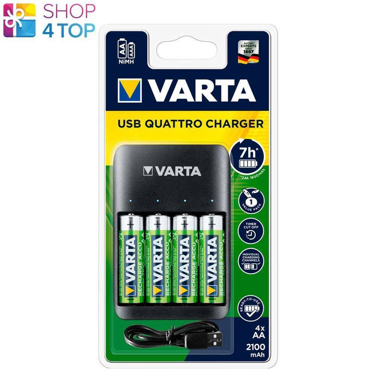 Chargeur pile Varta + 4 Accus AA/AAA Nimh - Achatbatterie