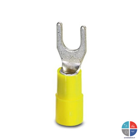 Cosse jaune  fourche 5mm pour 6mm