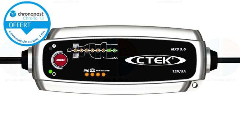 Chargeur CTEK MXS5.0 12v 0.8A /& 5A auto moto pour batteries plombs