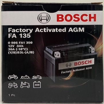 Batterie moto bosch FA135 AGM  YB3L-A 12v 3ah 30A