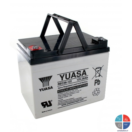 Batterie Yuasa REC36-12 = TEV12360 12v 32 ah AGM plomb pour fauteuil roulant