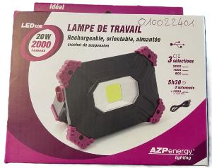 Projecteur LED cob 20w 2000 lumens Rechargeable IP44