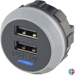 Prise Double USB 12v/24v - 5v  3A Alfatronix