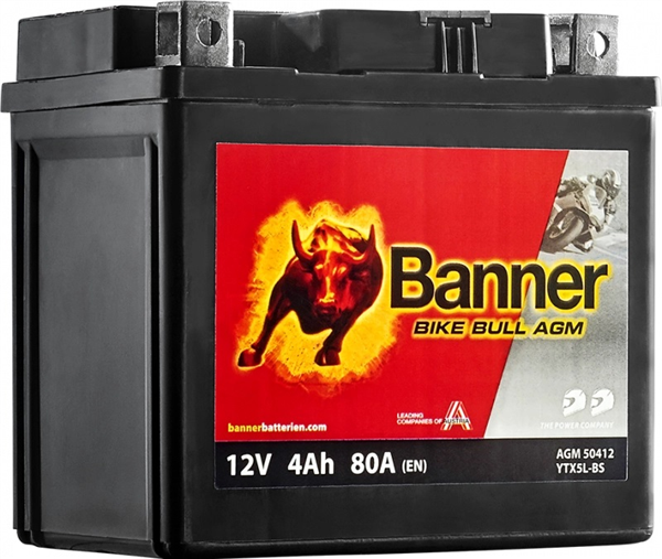 Batterie moto BANNER AGM YTX5L-BS 12V 4Ah 80A 50412
