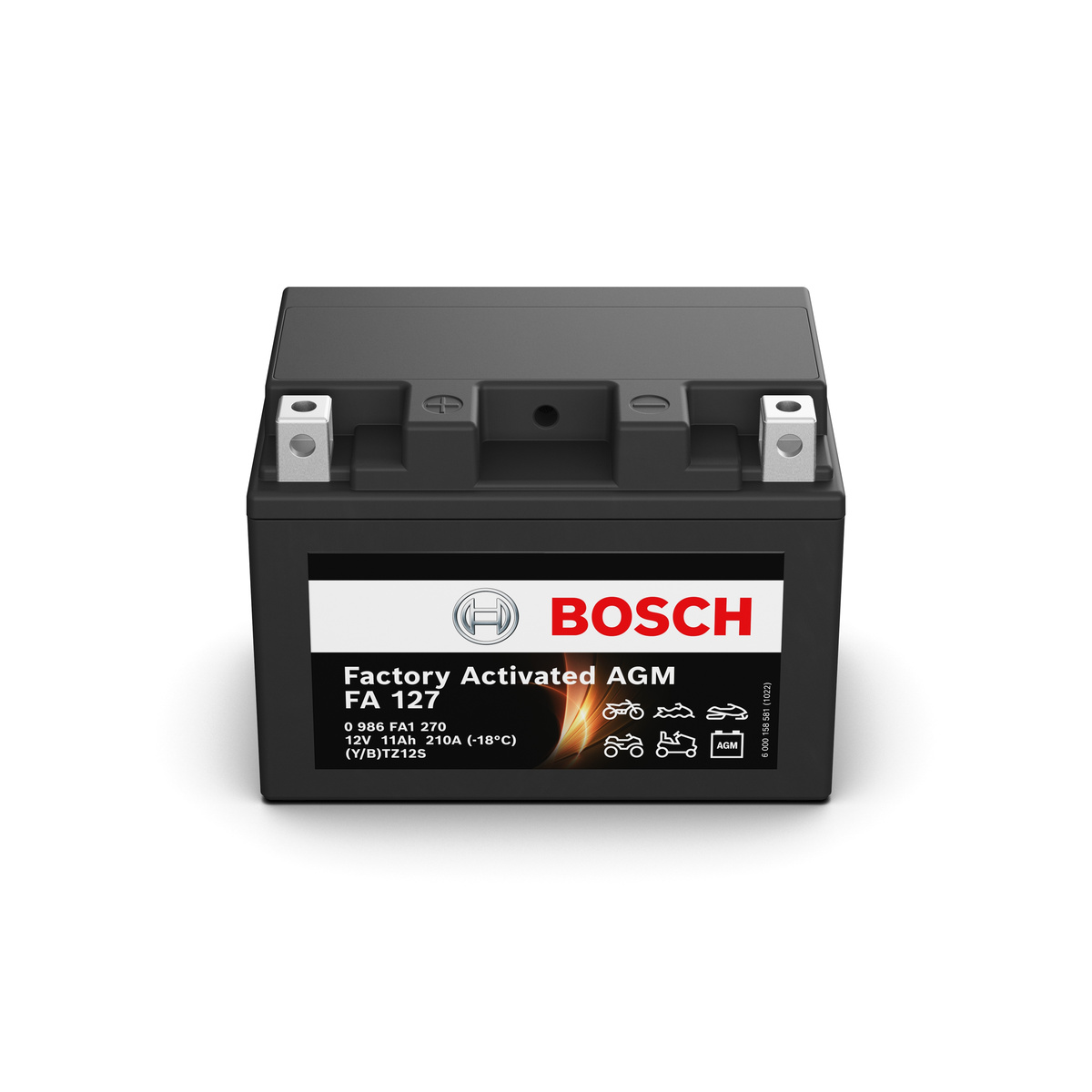 Batterie moto BOSCH FA127 AGM 12V 11Ah 210A YTZ12S-4 / YTZ12S-BS