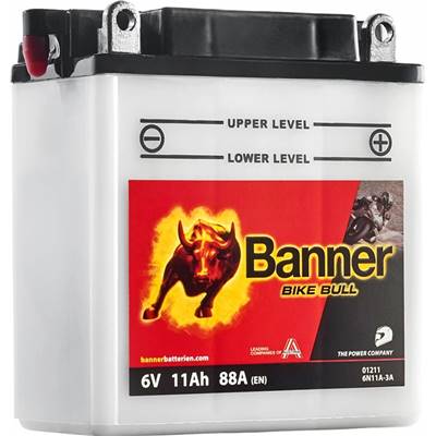 Batterie moto BANNER 6N11A-3A 6v 11ah 88A 01211