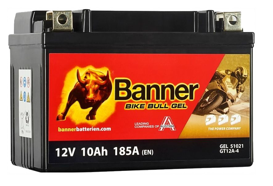 Batterie moto BANNER GEL YT12A-BS 12v 10ah 185A 51021 GT12A-4