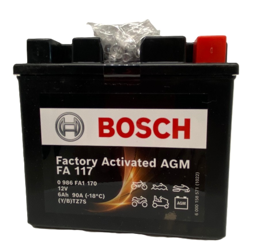 Batterie moto BOSCH FA117 AGM 12v 6ah 90A YTZ7S AGM, moto, quad