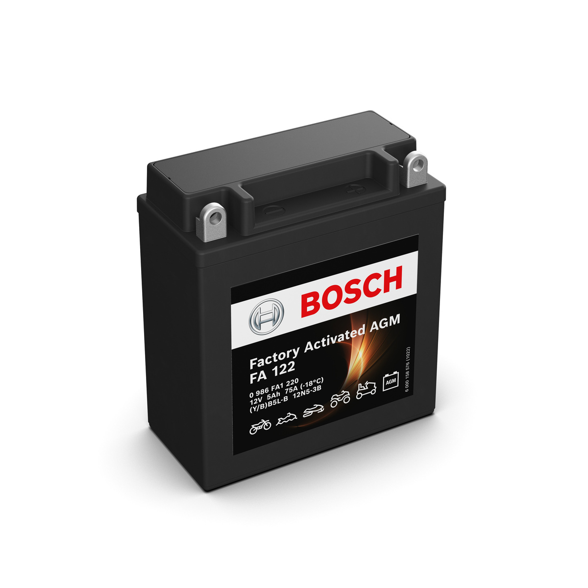 Batterie FA122 12v 5ah 75A BOSCH AGM YB5L-B 12N5-3-B 12N5-4B