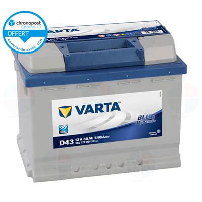 Batterie auto D43 12V 60Ah/540 +G VARTA Blue L2